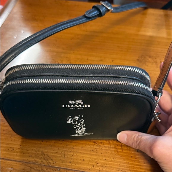 Coach Black Leather Snoopy Cossbody Bag - Picture 3 of 13